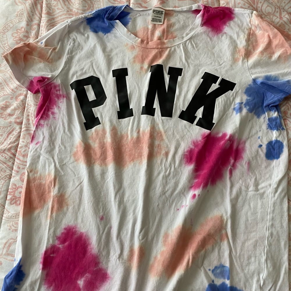 PINK Sleep Tee Tie Dye